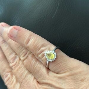 Brand New 925 Sterling Silver Citrine CZ Ring